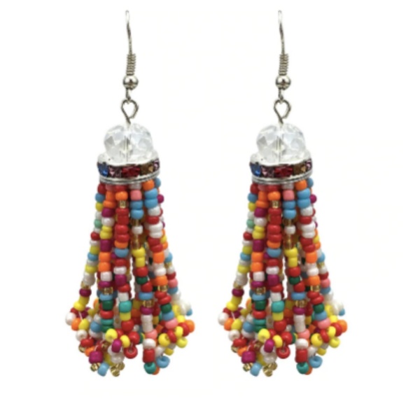 New 🎁🎁 BOHO beaded tassel earrings - Picture 2 of 6